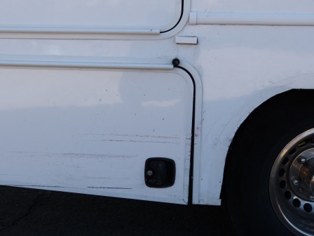 Damage to the compartments on the right side of our motorhome